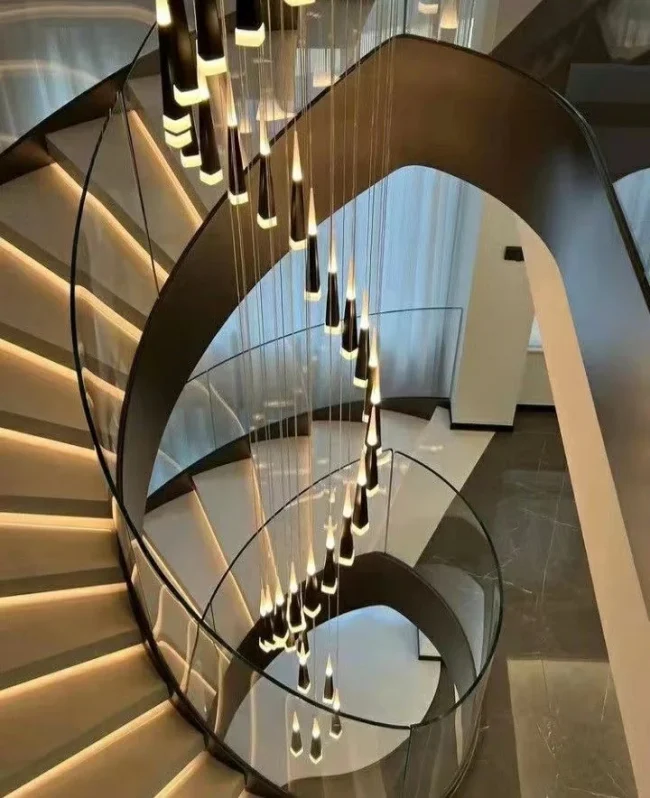 Spiral Staircase Chandelier Modern Style Ceiling Lamp Living Room Lighting Fixture - Image 11