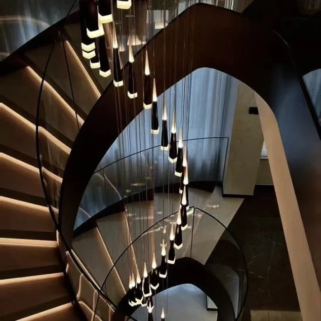 Spiral Staircase Chandelier Modern Style Ceiling Lamp Living Room Lighting Fixture - Image 13