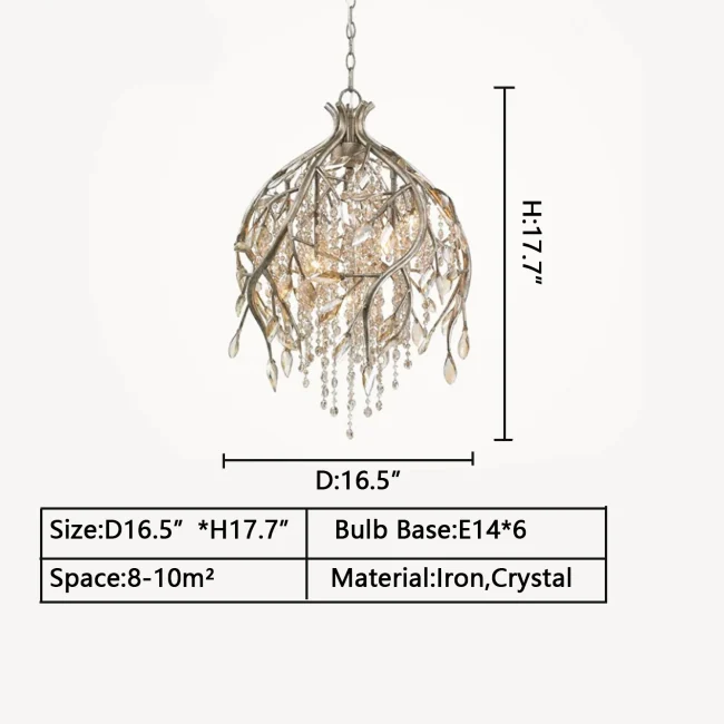 Vintage Style Crystal Branch Pendant For Entryway - Image 8