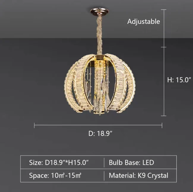 Post-modern Art Light Luxury K9 Crystal Pendant Chandelier for Living/Dining Room/Foyer/Hallway - Image 9