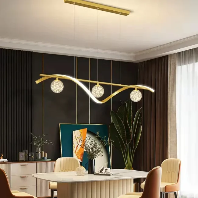 Modern Counter Light Glass Ball Dining Room Chandelier Lamp - Image 6