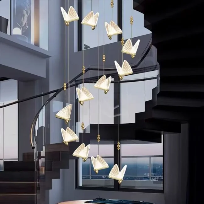 Extra Large Light Luxury Art Butterfly Pendant Chandelier for Bedroom/Dining Room/Staircase - Image 2