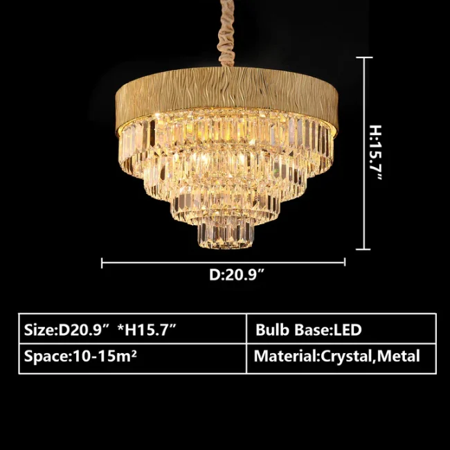 New Modern Gold Round/Oval Light Luxury Ceiling Crystal Chandelier Set for Living Room/Dining Room - Image 6