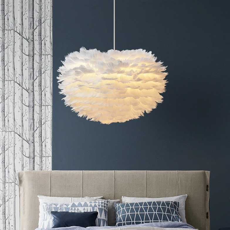 2021 Favorite Of Designers Feather Chandeliers Light For Bedroom Kitchen And Living