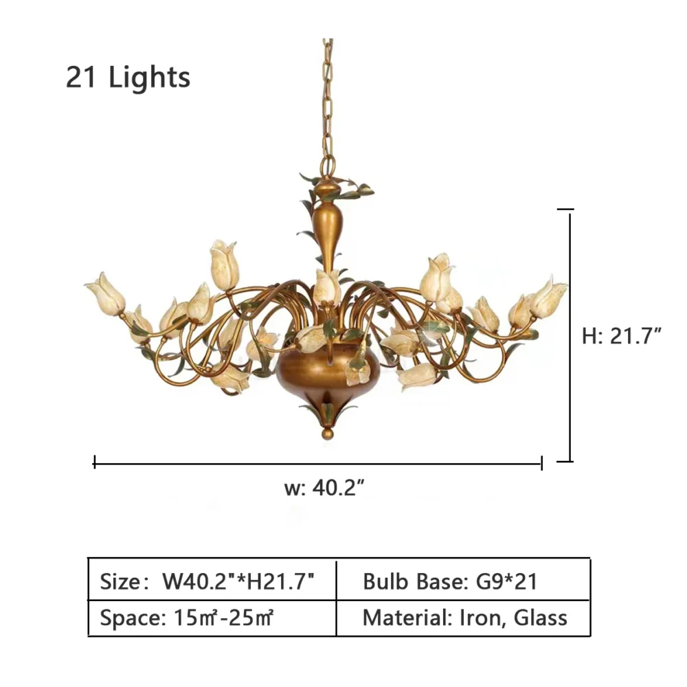 European Country Style Creative Beautiful Vintage Tulip Flower Chandelier for Dining Room Bedroom Living Room Kids Room - Image 5