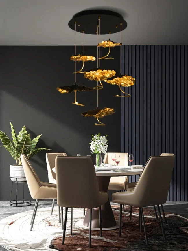 Nordic Art Lotus Leaves Shape Pendant Chandelier - Image 4