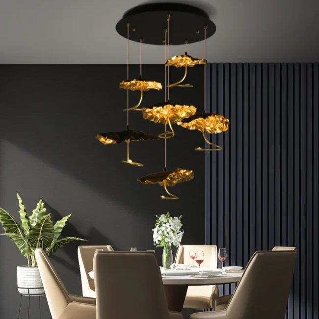 Nordic Art Lotus Leaves Shape Pendant Chandelier