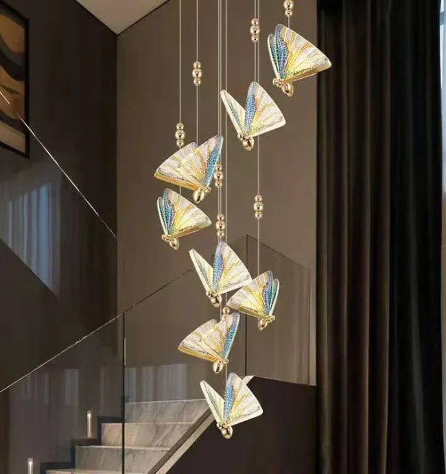 Extra Large Light Luxury Art Butterfly Pendant Chandelier for Bedroom/Dining Room/Staircase - Image 3