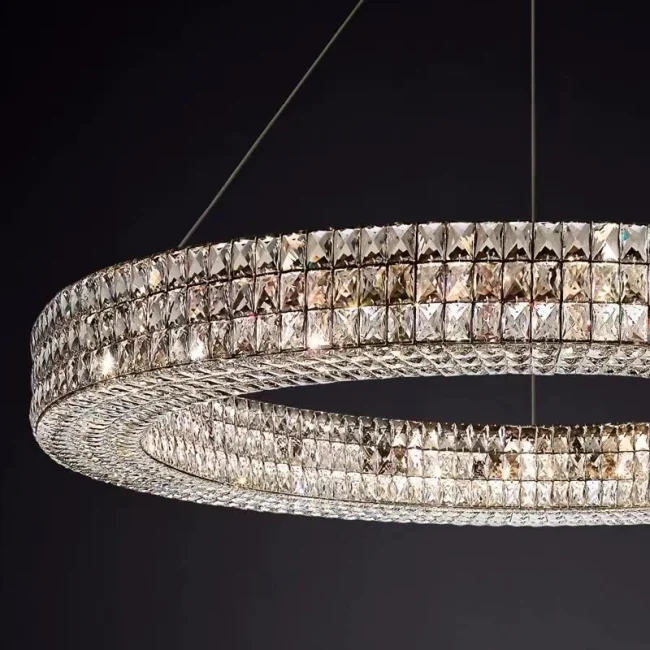 Oversized Modern Ring Pendant Light/Round Crystal Chandelier for Living/Dining Room/Bedroom - Image 4