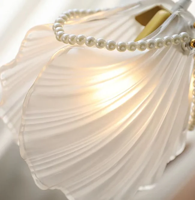 Bohemia Art Frosted Glass Seashell Pure Pearl Pendant Light for Bedside/Dining Table/Coffee Table - Image 11