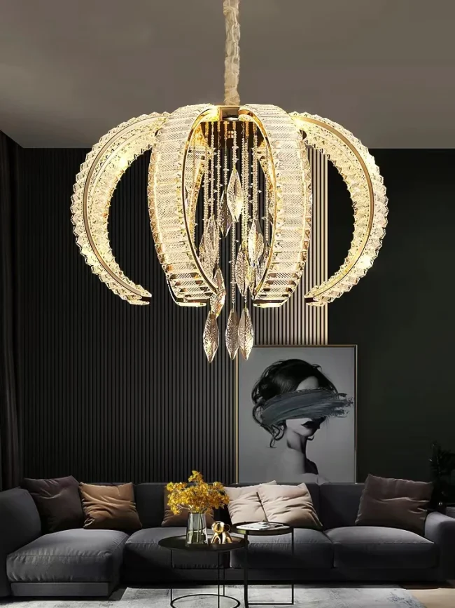 Post-modern Art Light Luxury K9 Crystal Pendant Chandelier for Living/Dining Room/Foyer/Hallway - Image 6