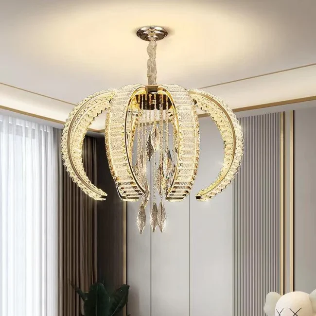 Post-modern Art Light Luxury K9 Crystal Pendant Chandelier for Living/Dining Room/Foyer/Hallway - Image 2