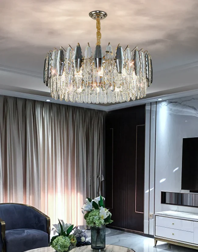 Modern Minimalist Art Designer Light Luxury Round Crystal Chandelier for Dining/ Living Room - Image 6