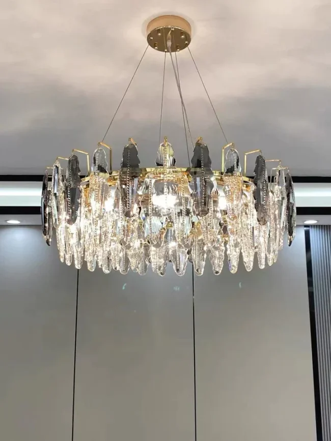 Modern Minimalist Art Designer Light Luxury Round Crystal Chandelier for Dining/ Living Room - Image 4