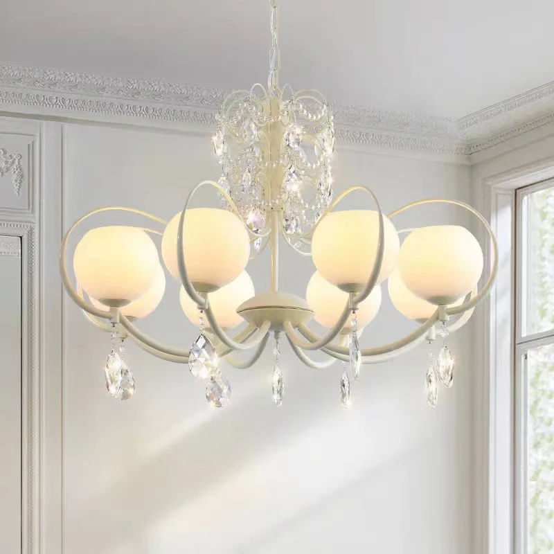 French Modern Minimalist Cream Style Dome Chandelier for Living Room/Bedroom