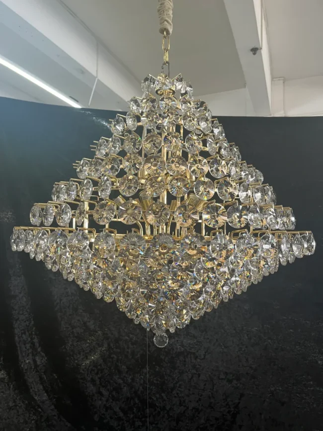 Aesthetic Luxury Conical Crystal Chandelier for Living/Dinning Room/Foyer/Hallway/Staircase