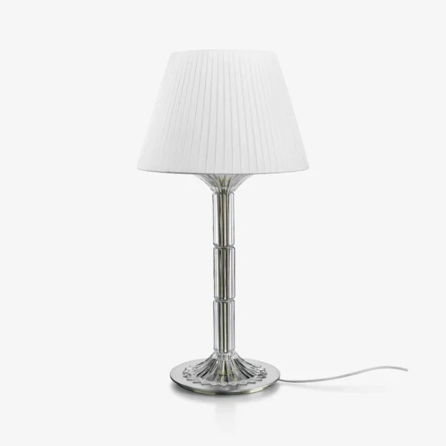 Luxury Crystal Slub White Lampshade Table Lamp - Image 3