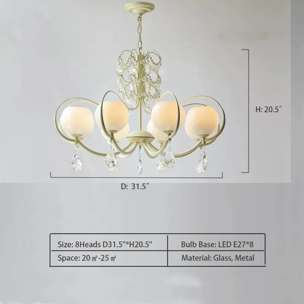 French Modern Minimalist Cream Style Dome Chandelier for Living Room/Bedroom - Image 8