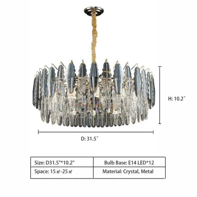 Modern Minimalist Art Designer Light Luxury Round Crystal Chandelier for Dining/ Living Room - Image 2