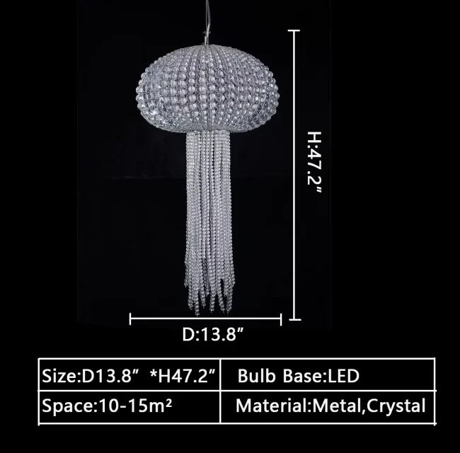 New Designer Model Jellyfish Crystal Pendant Chandelier for Dining Room/Entrway/Bedroom - Image 3