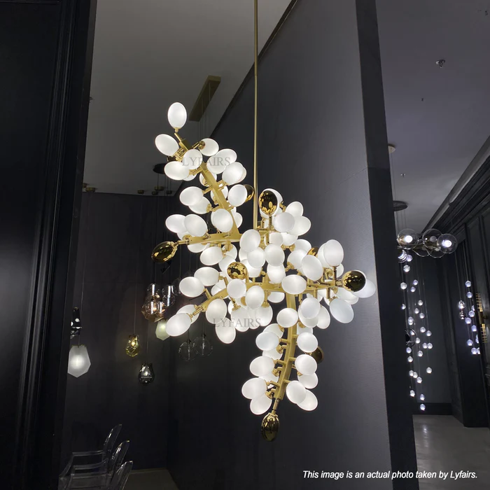 Light Luxury Nordic Designer Pure White Grape Chandelier