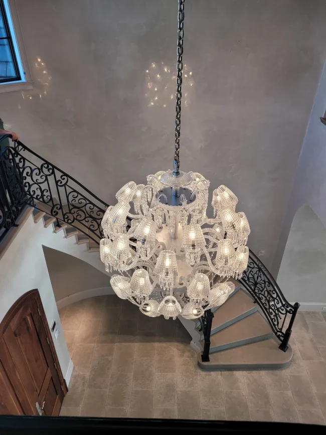 Luxury Globe Crystal Chandelier With Fabric/Crystal Glass Lampshades - Image 6