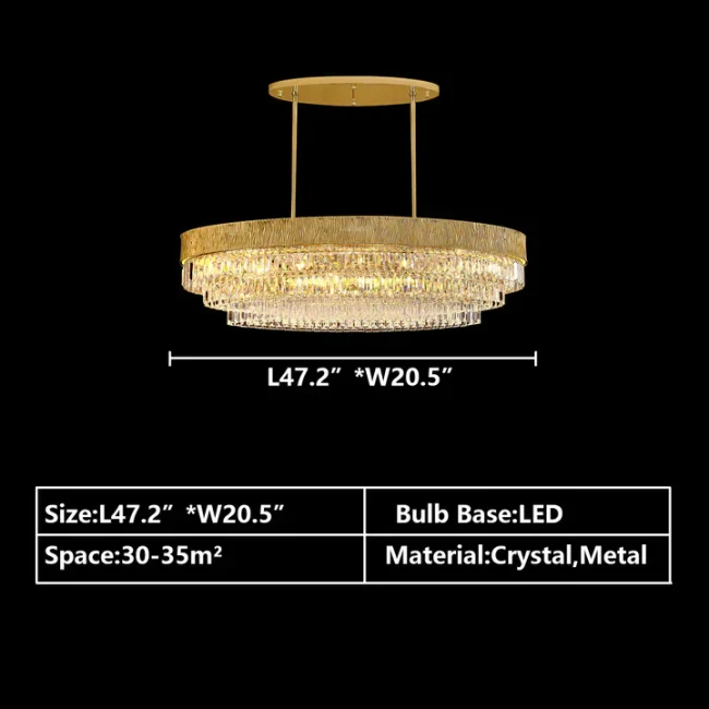 New Modern Gold Round/Oval Light Luxury Ceiling Crystal Chandelier Set for Living Room/Dining Room - Image 7