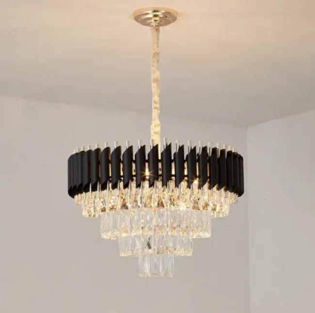 Modern Luxury Multi-Tier Oval/Round Crystal Tiered Chandelier - Image 2