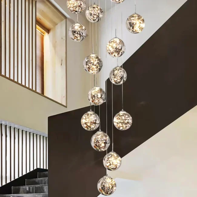 Modern Starlight Globe Chandelier for Foyer Hall Crystal Clear Glass Ball Light Decoration Living Room Ceiling Lamp - Image 15