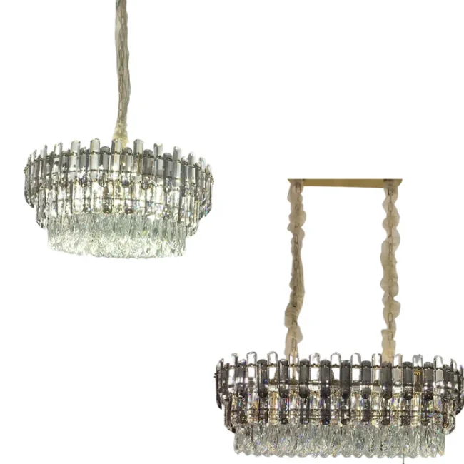 Light Luxury Round /Rectangular Crystal Chandelier - Image 2