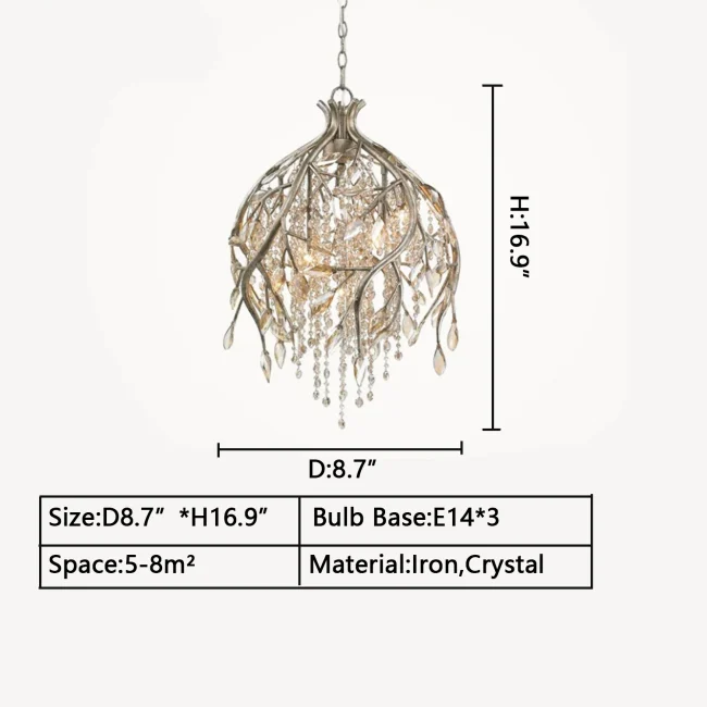 Vintage Style Crystal Branch Pendant For Entryway - Image 7