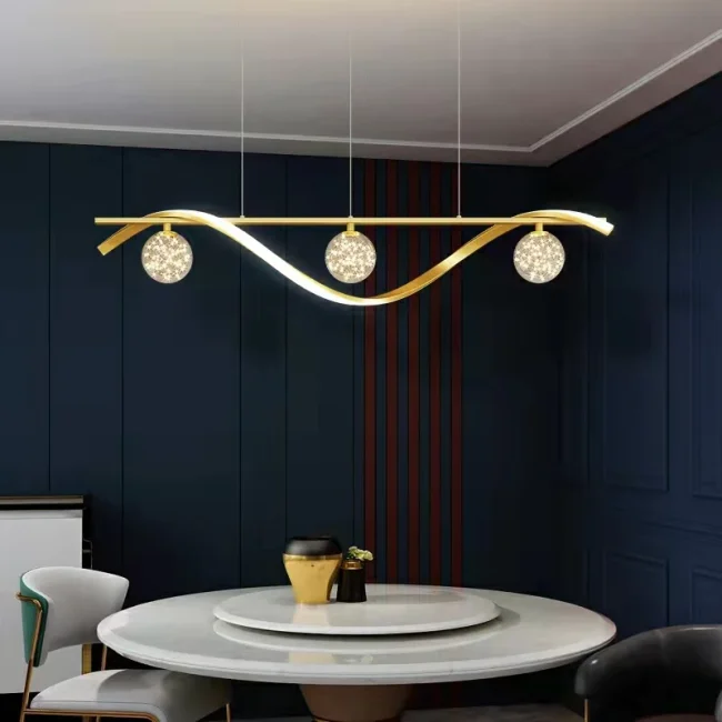 Modern Counter Light Glass Ball Dining Room Chandelier Lamp - Image 5