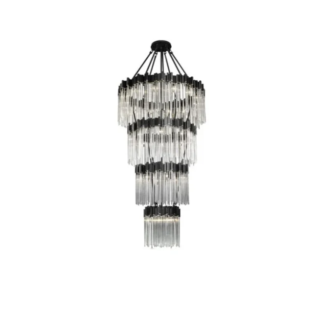 Large Elegant Multi-layers Glam Glass Chandelier for Entryway - Image 3