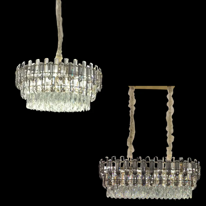 Light Luxury Round /Rectangular Crystal Chandelier