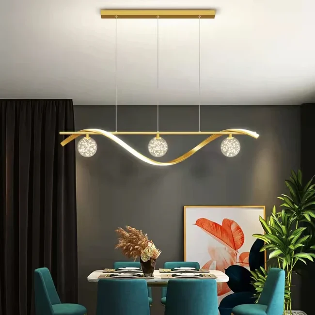 Modern Counter Light Glass Ball Dining Room Chandelier Lamp - Image 4