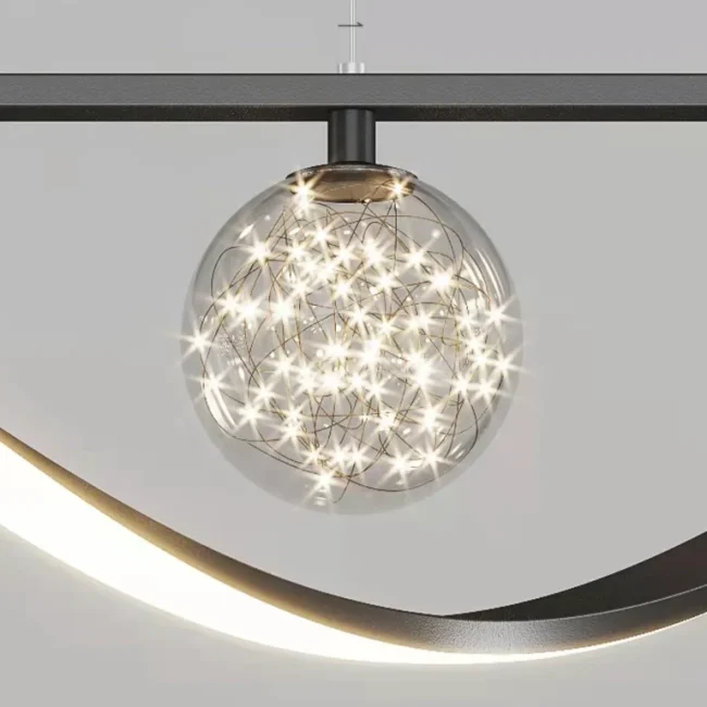 Modern Counter Light Glass Ball Dining Room Chandelier Lamp