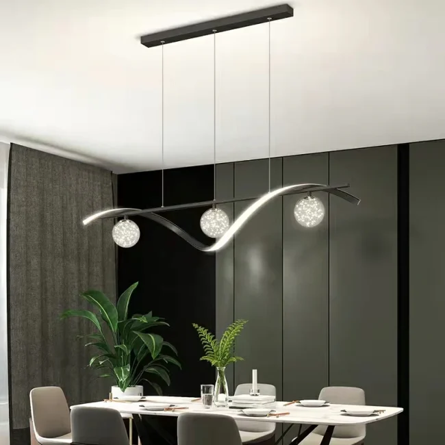 Modern Counter Light Glass Ball Dining Room Chandelier Lamp - Image 3