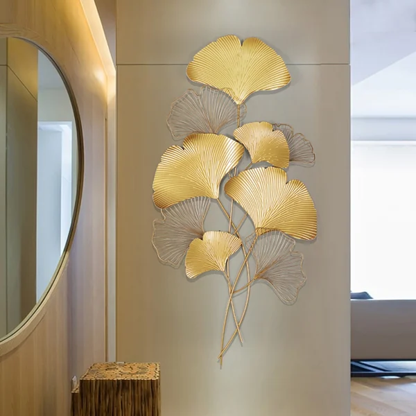 Modern Metal Ginkgo Leaves Wall Decor