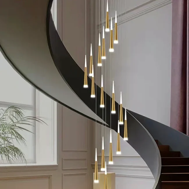 Spiral Staircase Chandelier Modern Style Ceiling Lamp Living Room Lighting Fixture