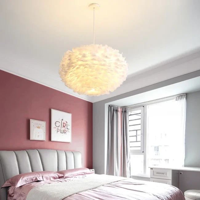 2021 Favorite Of Designers Feather Chandeliers Light For Bedroom Kitchen And Living - Image 2