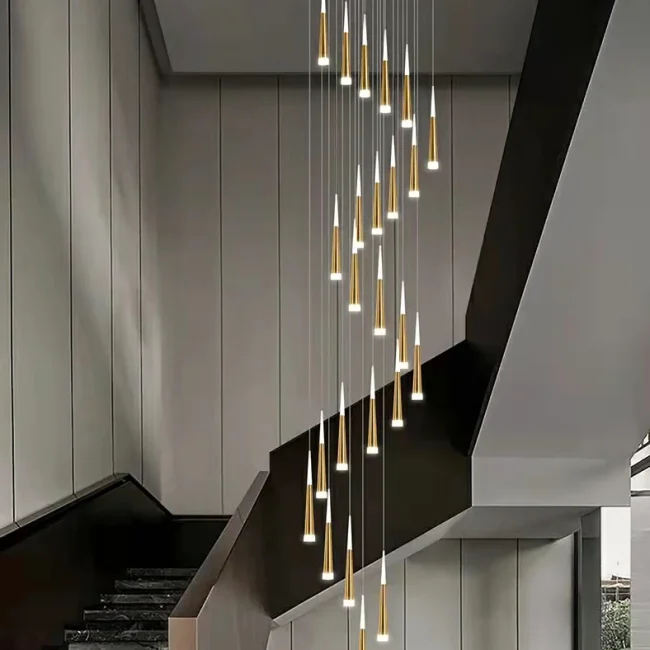 Spiral Staircase Chandelier Modern Style Ceiling Lamp Living Room Lighting Fixture - Image 2