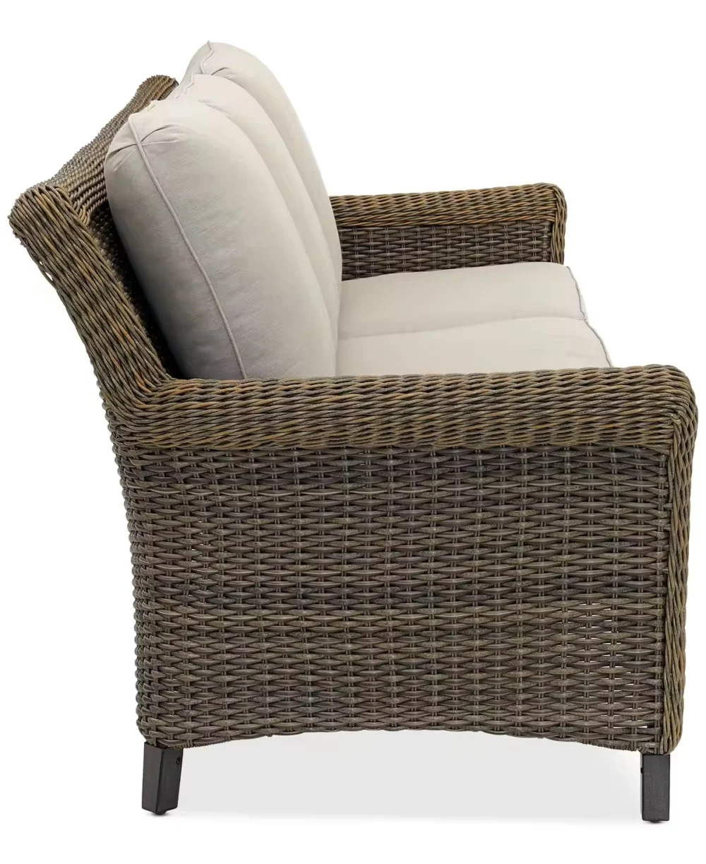 High Quality Luxury Round Flat Rattan Courtyard Furniture Outdoor Sofa Set Rattan Patio Wicker Modular Sofa Set - Image 4