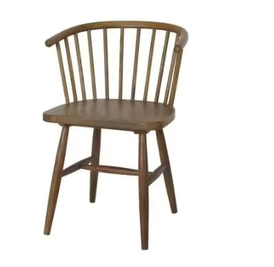 American style dining room furniture brown round back wood dining chair