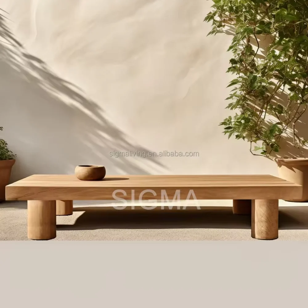 Patio Classical Design Garden Teak Wood Sofa Coffee Table Sets