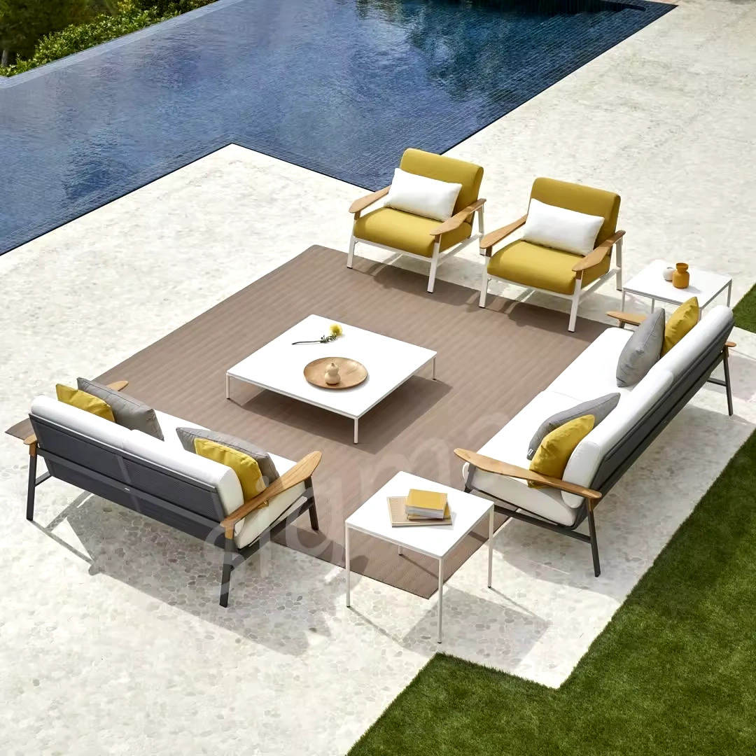 Aluminum Garden Furniture Set Modern Patio Furniture Outdoor Handmade Modular Luxury Fabric Sofa