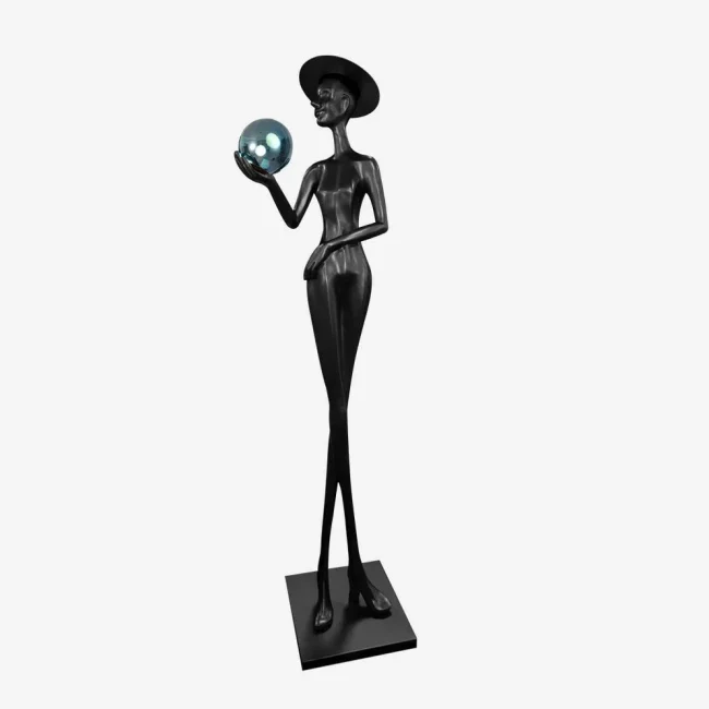 Elegant Lady Sculpture Floor Lamp - Image 6