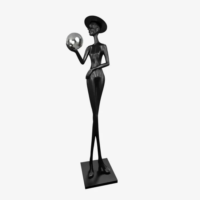 Elegant Lady Sculpture Floor Lamp - Image 4