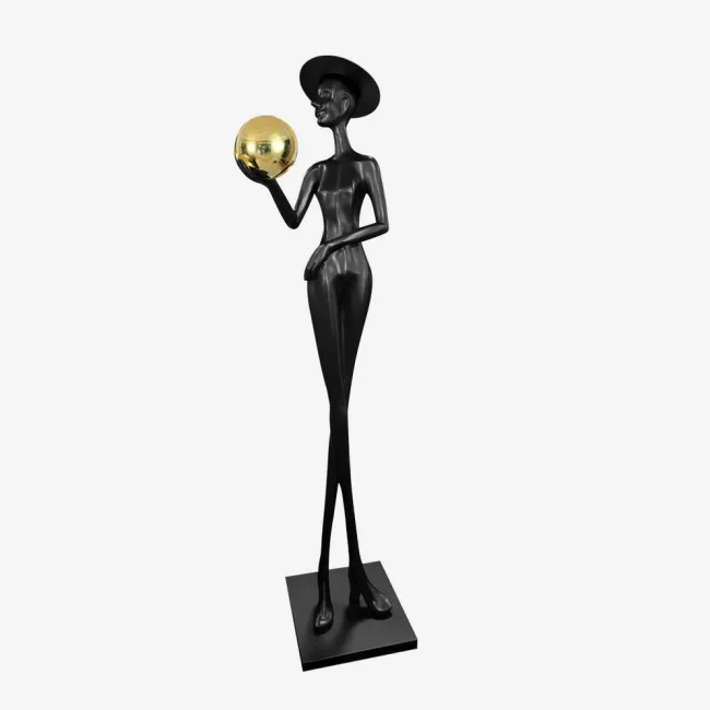 Elegant Lady Sculpture Floor Lamp - Image 7