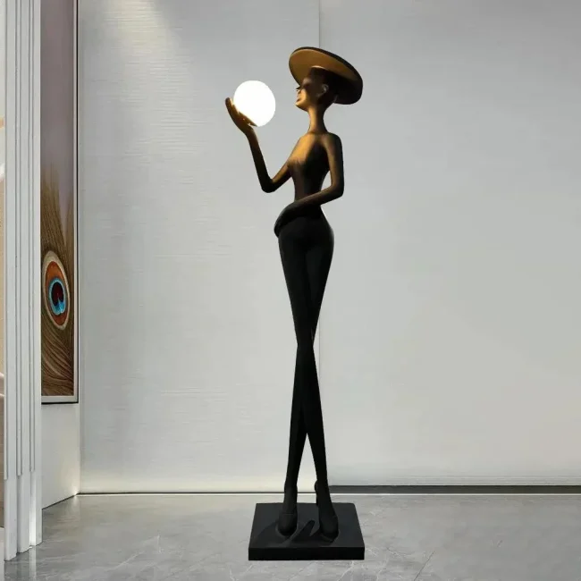 Elegant Lady Sculpture Floor Lamp - Image 2