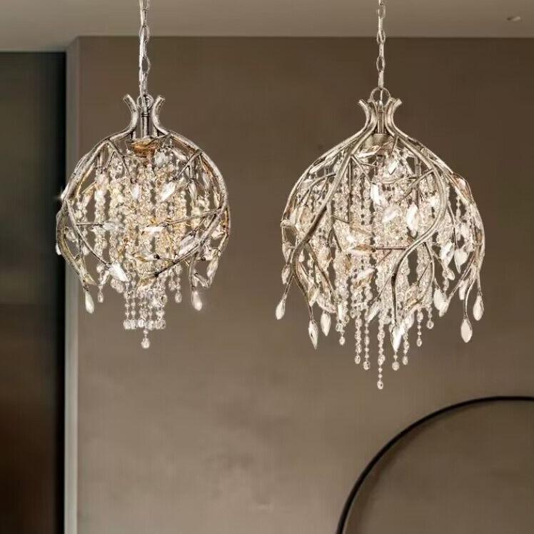 Vintage Style Crystal Branch Pendant For Entryway